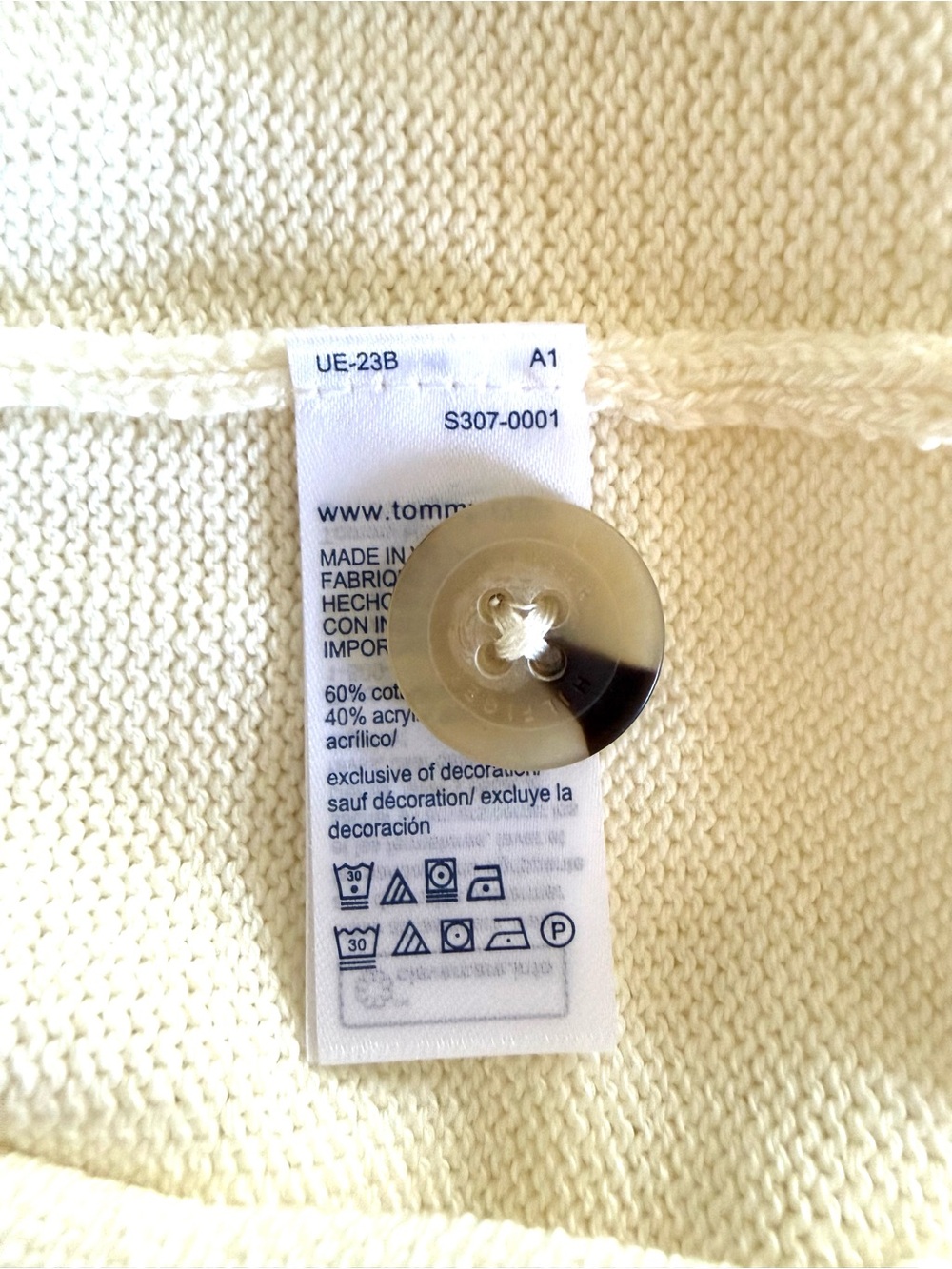 Tommy Hilfiger Cardigan Sweater Large Cream White V-Neck NWT Preppy Grandpacore - Picture 11 of 13